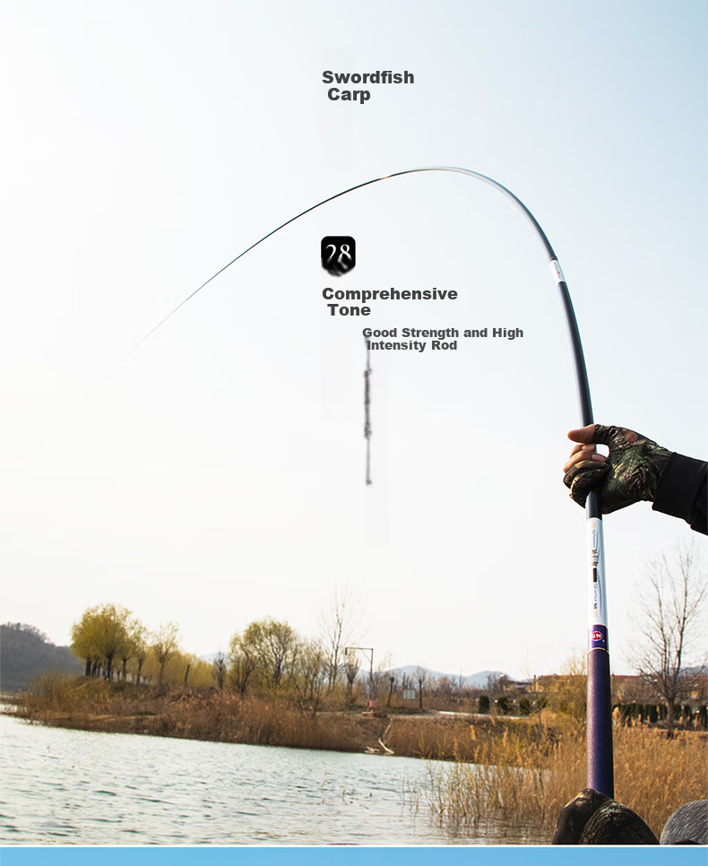 GW Fishing Rod Jian Shou Lian Second Generation Strong And Durable, 28 Sections, 5.7 Meters, All-Purpose Big Fish Rod, Ultra-Light And Ultra-Hard, High Carbon Rod for Platform Fishing 17