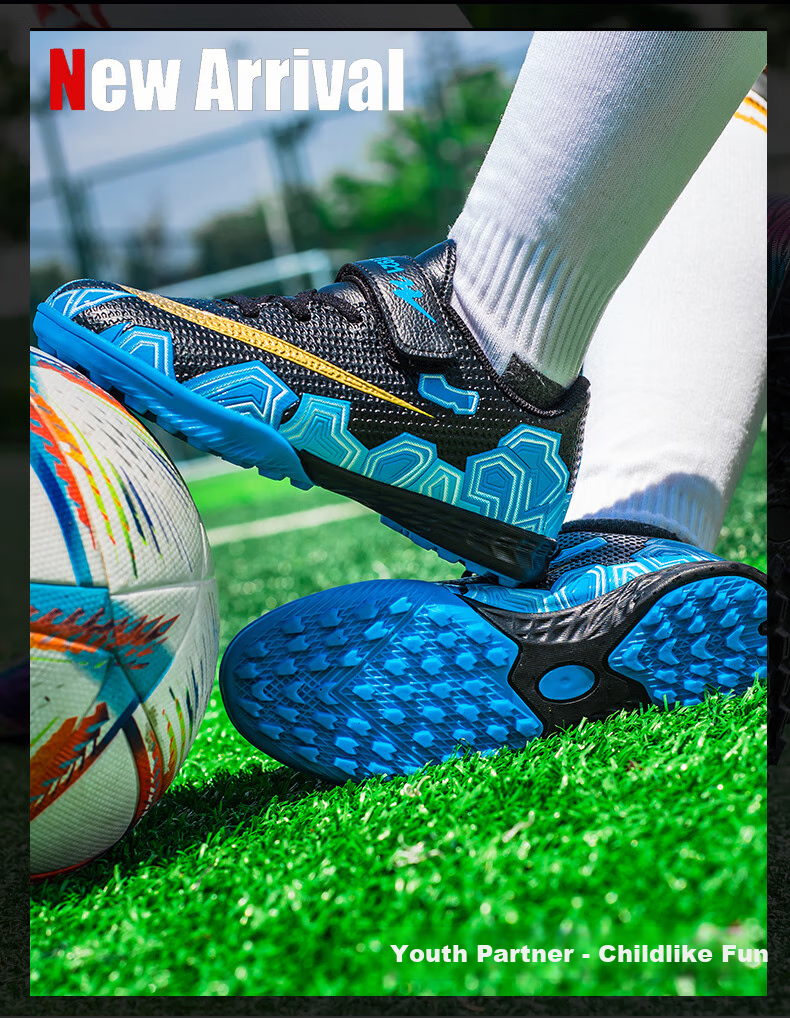 Shuangxing Children's Soccer Shoes, TF Turf Cleats, Summer Student Youth Big Kids Lightweight Non-Slip Wear-Resistant Football Boots, White And Pink, Size 34 3