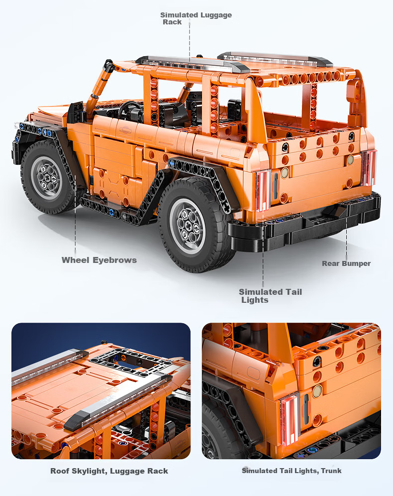 CaDA Building Block Tank Off-Road Vehicle Toy Educational Programming Remote Control Off-Road Vehicle Model Collection Birthday Gift for Boys 7