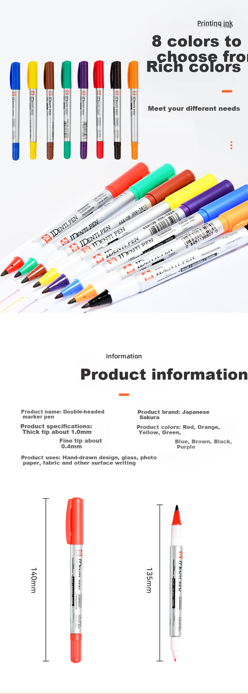 SAKURA Dual-Tip Marker Pen, Signature Pen, Marker Pen, Oil-Based Outline Pen, CD Pen, Imported from Japan, Yellow 4