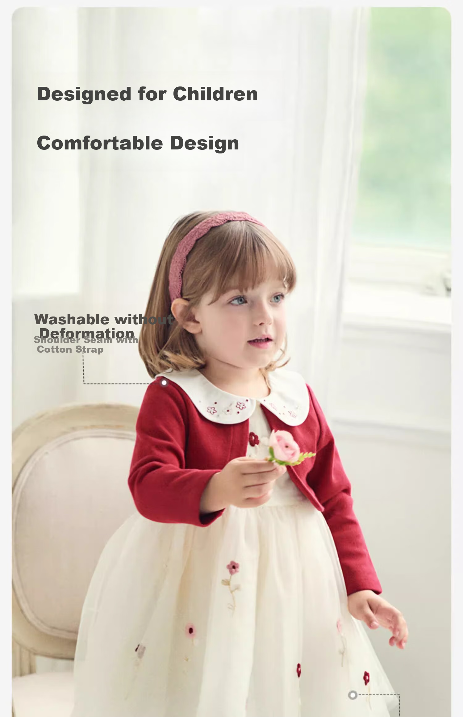 DAVE & BELLA Girls' Spring And Autumn Dress, Baby Tulle Princess Dress, Children's Stylish Faux Two-Piece Dress 6