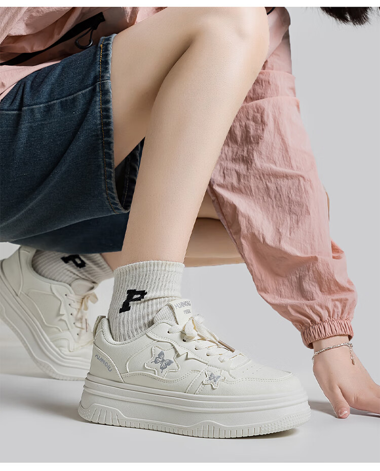 Global Back-to-School High-Style Beige Casual Sneakers for Women 2026 New Thick-Soled White Campus Student Trendy Shoes 11