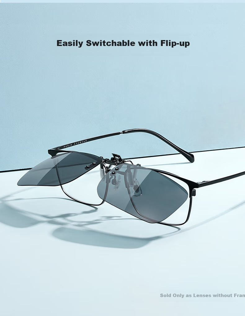 PARIM Myopia Night Vision Sunglasses Clip-On Square Glasses for Men And Women, Nearsighted Frame for Night Driving, Specialized Driving Glasses Clip-O 3
