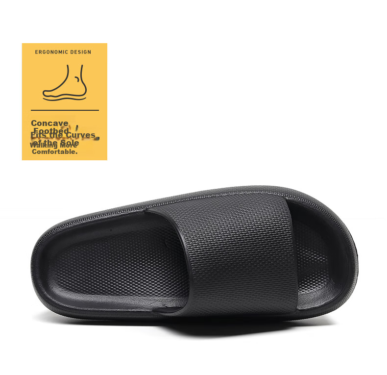 GUOLUOFEI Thick-Soled Slip-On Sandals for Men And Women, Summer Indoor Home Wear, Height-Increasing, Extra Large Size, Couple Slippers, Navy Blue, Size 40-41 7