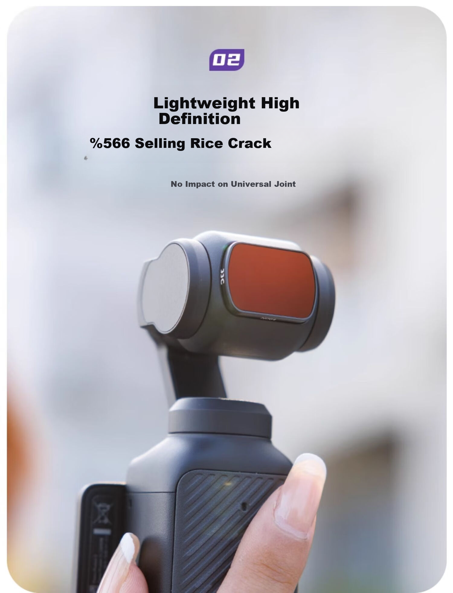 JJC [No Impact on Power On/Off] Suitable for DJI Pocket 4 Filters, Pocket 3 1/4 Quarter Black Soft Light Filter, Action Camera Lens Accessory 6