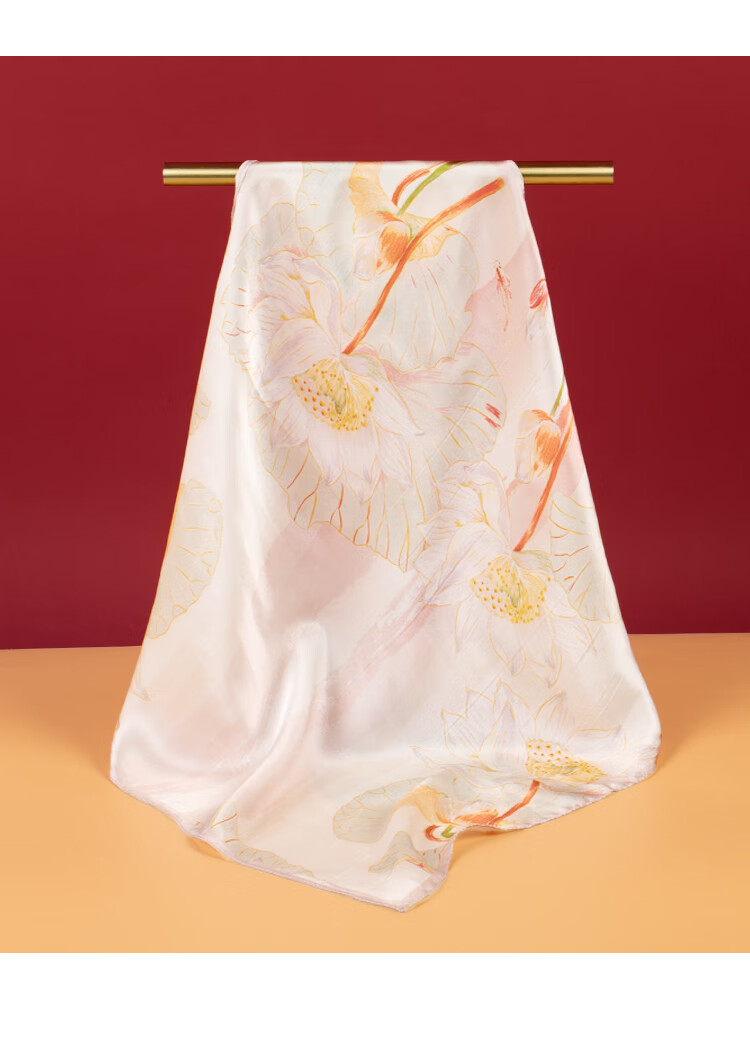 Shanghai Story Women's Silk Satin Small Square Scarf 100% Mulberry Silk Scarf Gift Box Birthday Present Tipsy Mist 15