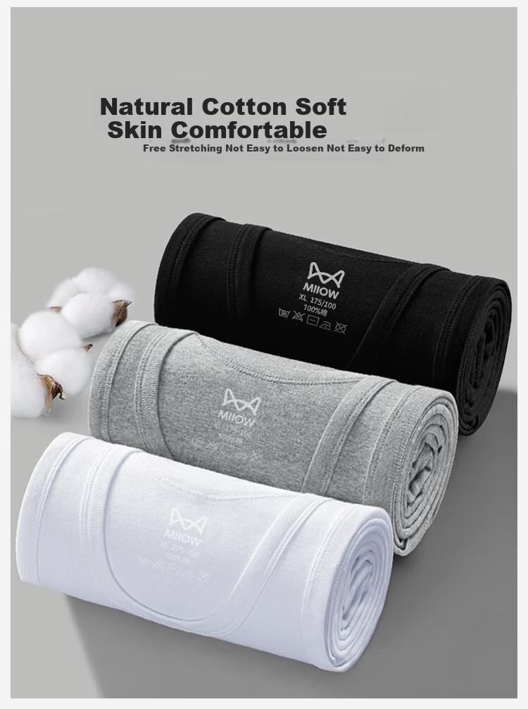 MiiOW 2-Pack 40s Combed Pure Cotton Men's Undershirt, Antibacterial Base Layer Tank Top T-Shirt, 1 White 1 Gray 2XL 11
