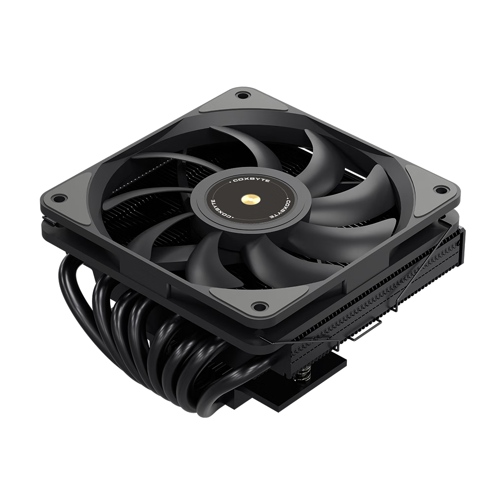 COXBYTE Low-Profile CPU Cooler with 8 Heat Pipes / 12cm Fan (Intel/AMD Multi-Platform Compatible), ITX Small Case Air Cooler CFan-50V8 Black Non-Glossy 4-Pi