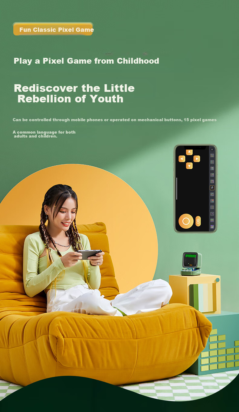 Divoom Pixel Retro Bluetooth Speaker with Subwoofer, Karaoke Microphone Combo for Children's Singing, Home Desktop Computer Mini Speaker, Birthday Gift for Girls, Mid-Autumn Festival Present 9
