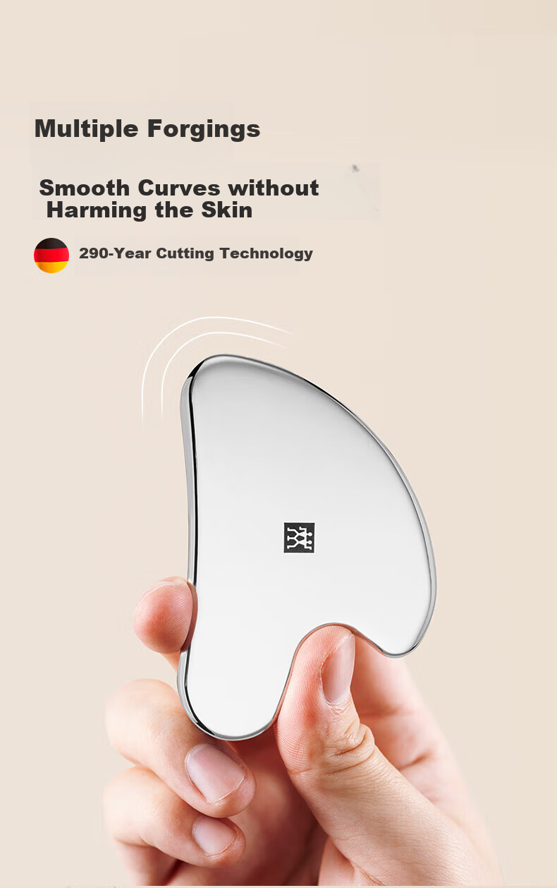 ZWILLING Gua Sha Board, Facial Massage Tool, Lifting And Tissue-Removing Stick, German Quality Stainless Steel, Can Be Used for Ice Compress, Birthday Gift for Women, Mid-Autumn Festival Gift for Female Teachers 6