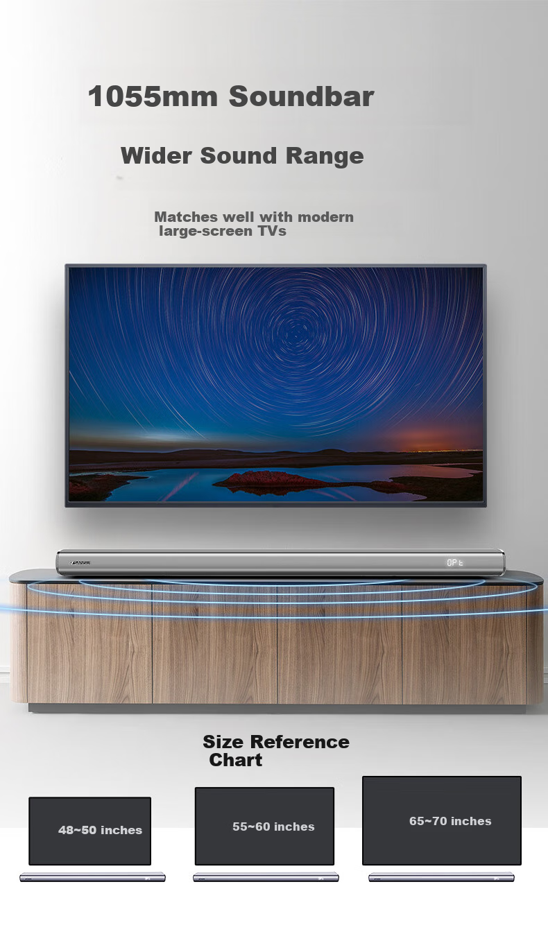SANSUI DV-92A Soundbar Speaker, Home Theater System, Bluetooth Smart Speaker, Bar-Shaped Speaker, Wall-Mounted Speaker, Independent Subwoofer 9