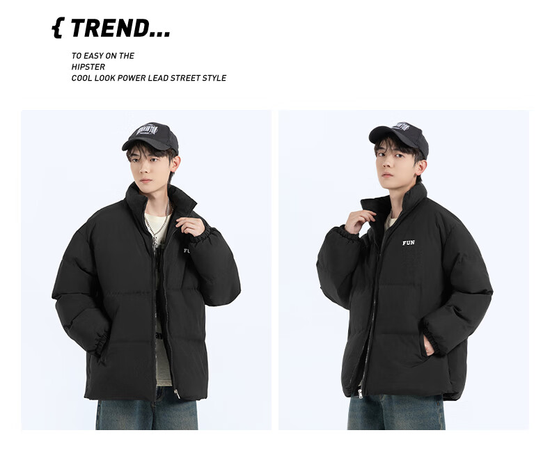 Warrior Men's Winter Thickened Warm Cotton Jacket Hooded Puffer Coat Outdoor Sports Cotton Coat 8
