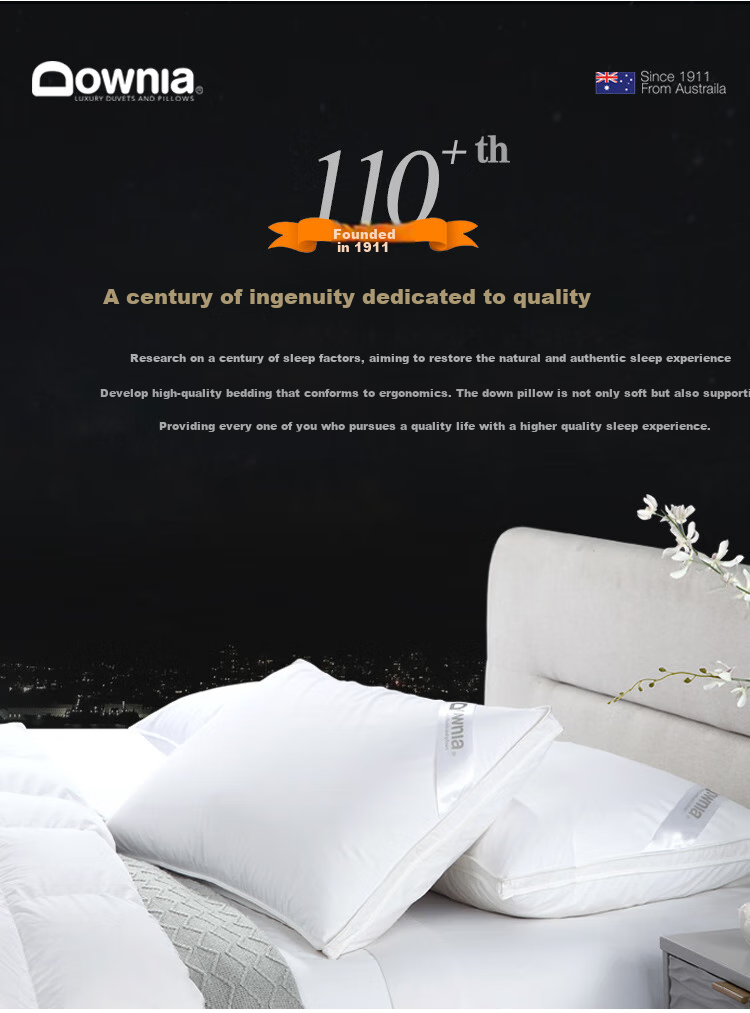 Downia Australian Pillow, Five-Star Hotel Upgraded Version, 95% White Goose Down Pillow Core, 48*74CM 2
