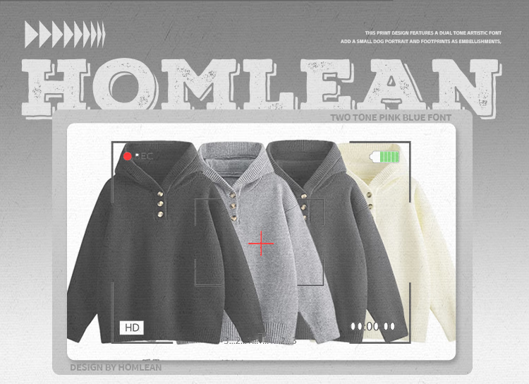 Homlean Japanese Style Casual Knit Sweater Men Autumn Winter Comfortable Hooded Pullover Simple Versatile Sweatshirt HS20 Fine Wool Gray M 1