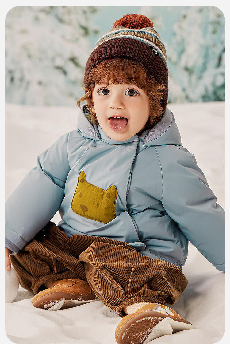 Minibala Kids Unisex Three-Proof Down Jacket Baby Goose Down Windproof Coat 2025 Winter 3