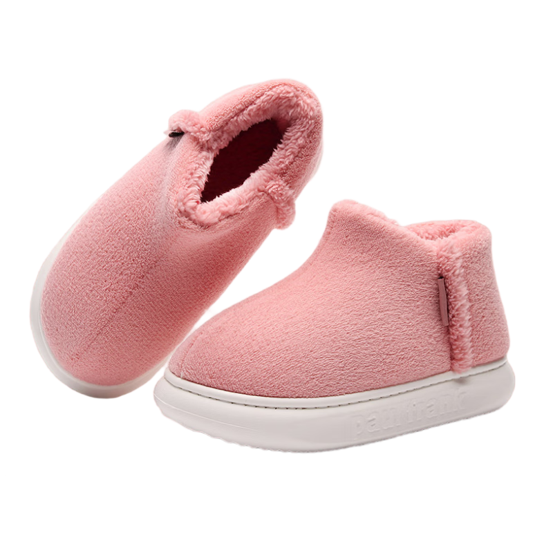 Paul Frank Authentic Autumn Winter Back Strap Cotton Shoes Unisex Outdoor Non-Slip Fleece Warmth Thick Sole Pink Size 40-41