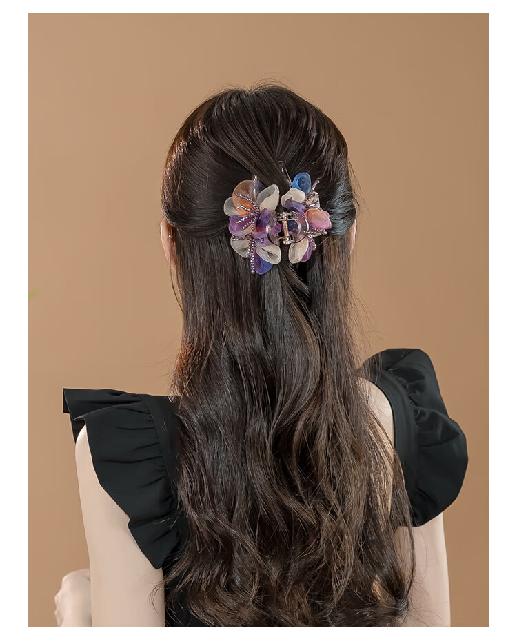 CHIMERA Handmade 3D Gradient Flower Hair Claw Elegant Hair Clip for Women Birthday Gift 7