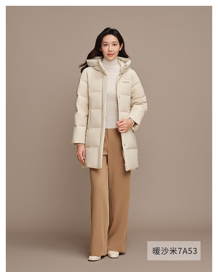 Bosideng Women's Winter Down Jacket Loose Comfortable Mid-Length Fashion Casual Thickened Hooded Versatile Coat 11
