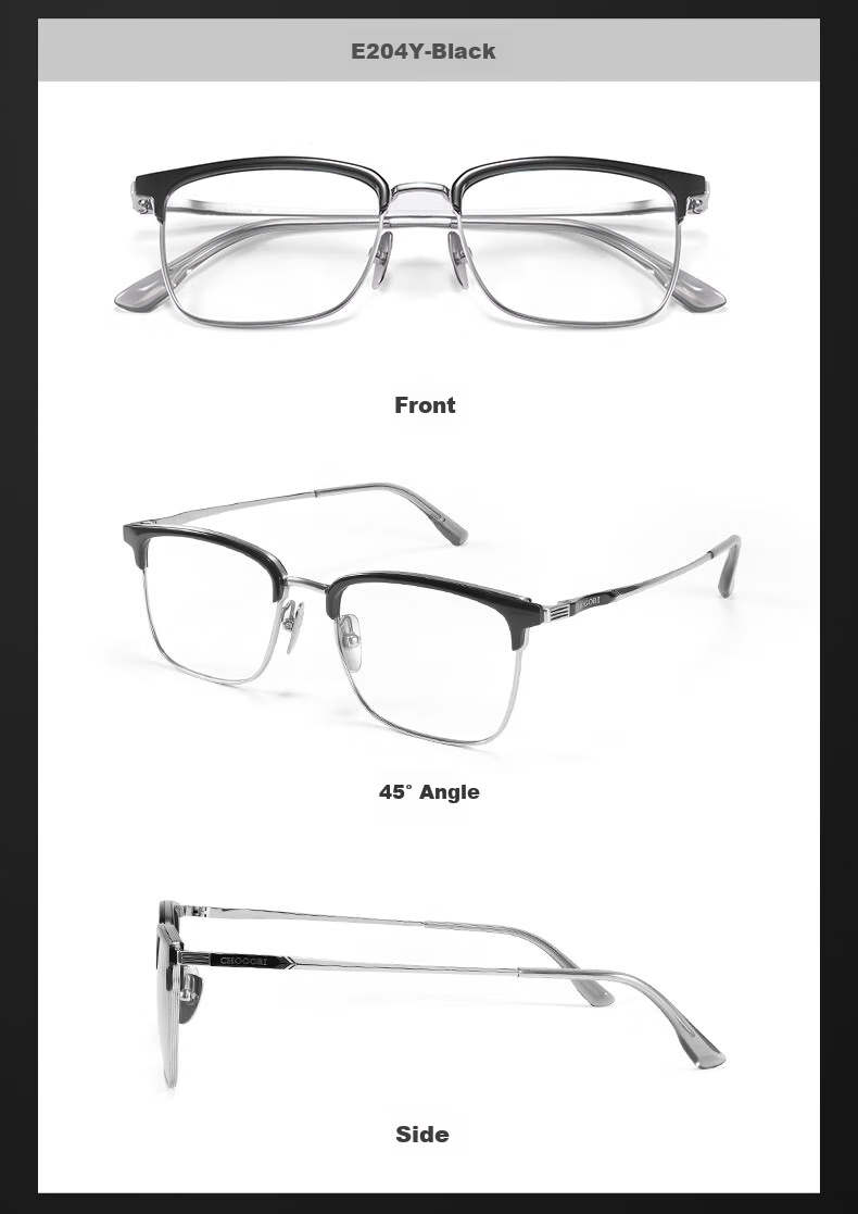 Xiyanghong Reading Glasses for Men And Women, High-End Pure Titanium High-Definition Anti-Blue Light Presbyopic Glasses E204Y, 250 Degrees 10