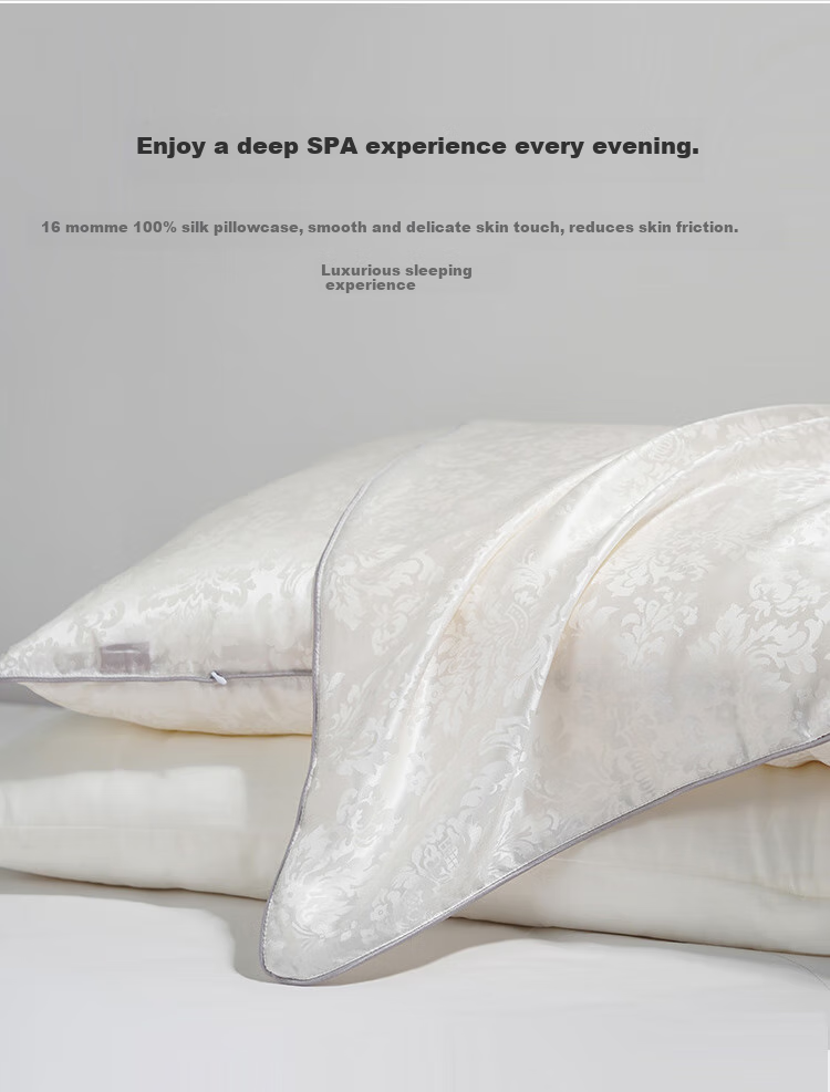 Ciyun Snow Love Silk Soft Pillow, Pure Silk Fabric, Silk Pillow Core with Mulberry Silk Filling, One Piece, 48*74cm 3