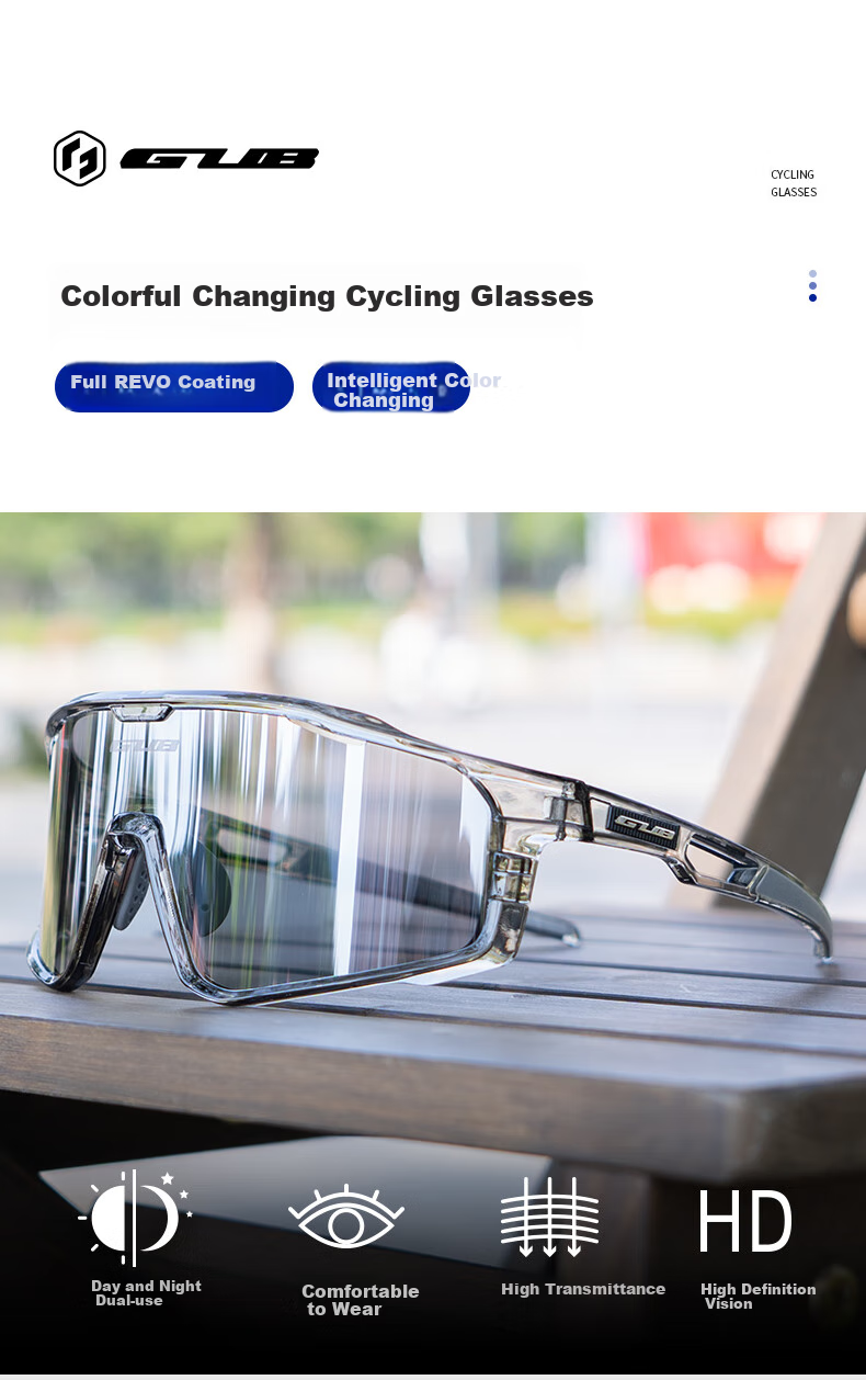 GUB Cycling Glasses with Photochromic Lenses for Day And Night Use, Outdoor Hiking Running, Unisex Road Mountain Bike Windproof Goggles 4