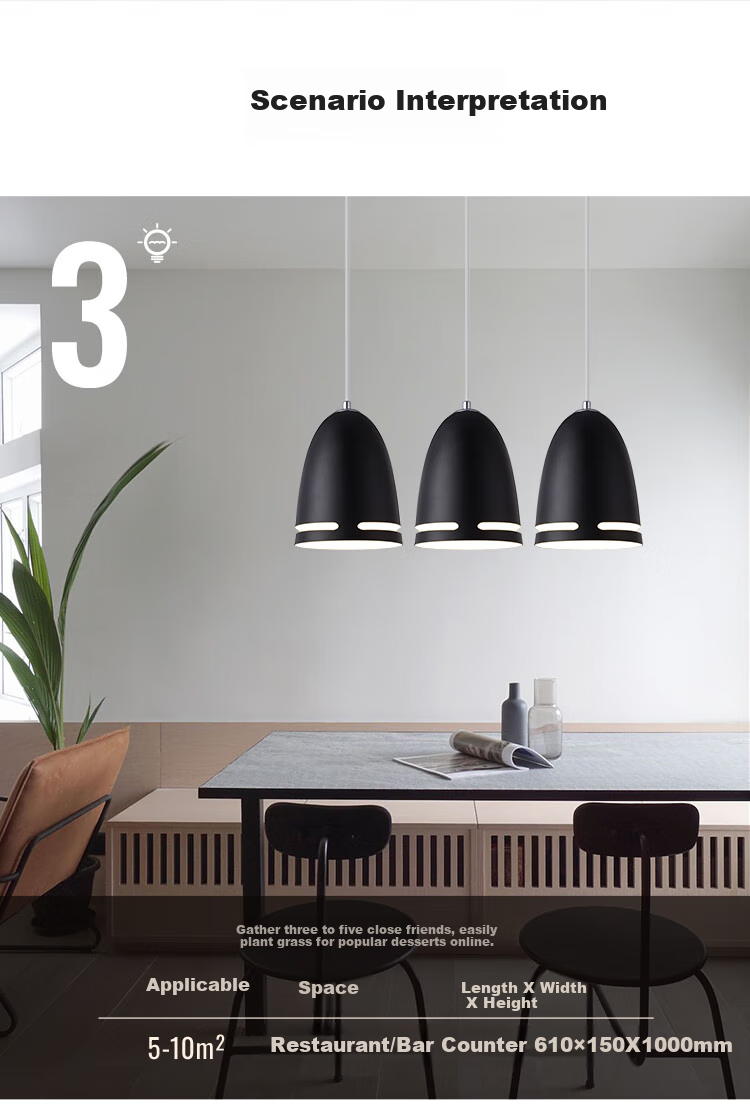 NVC Modern Minimalist Round Dining Room Light, Nordic Bedroom Bar Creative Atmosphere Aurora 3-Head Modern Simple Dining Room Light 4