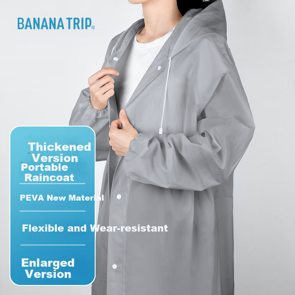 BANANA TRIP Disposable Raincoat, Thickened Adult Heavy Rain Protection, Outdoor Hiking And Mountaineering All-In Full Body Rain Poncho, Extended Version, 1 Piece