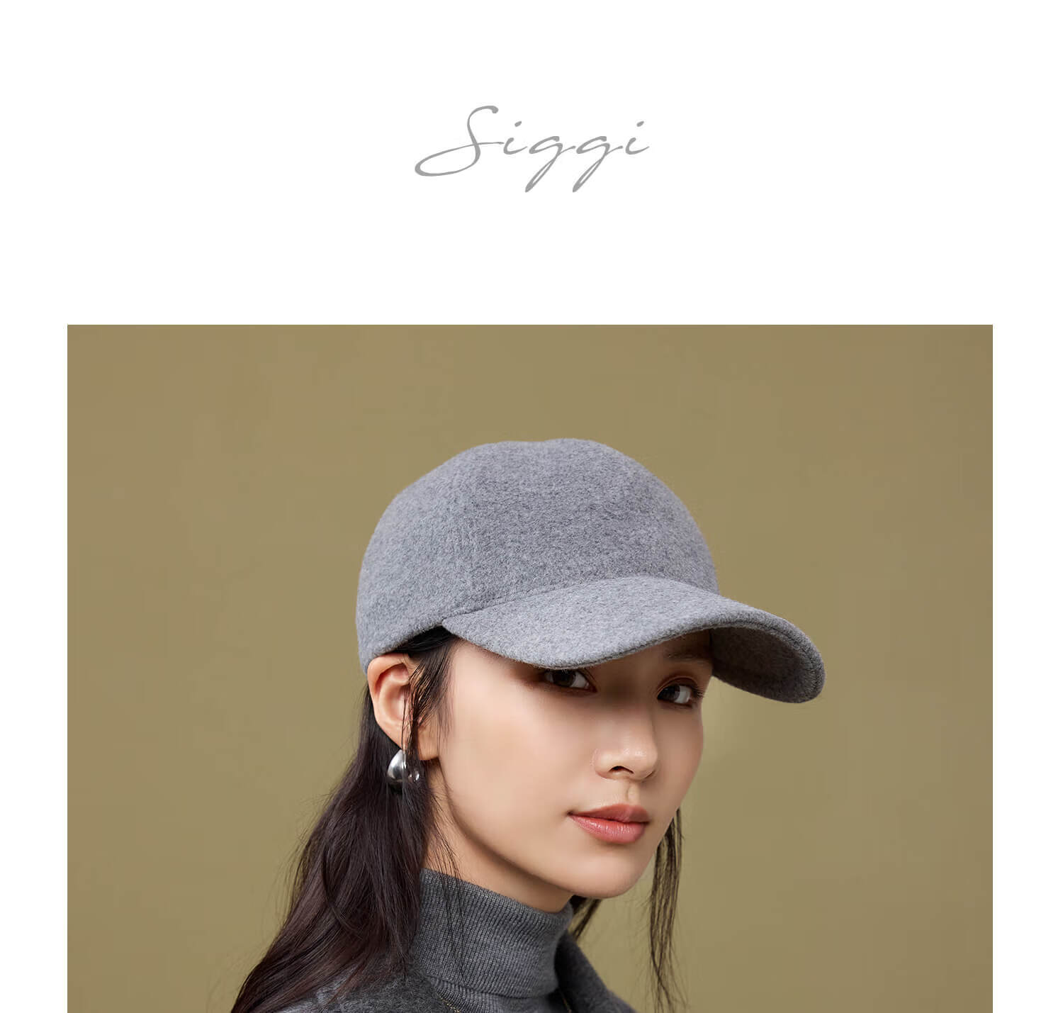 Siggi Pure Wool Baseball Cap Autumn Winter Women's British Retro Stylish Face-Slimming Windproof Warm Versatile Duckbill Hat 8