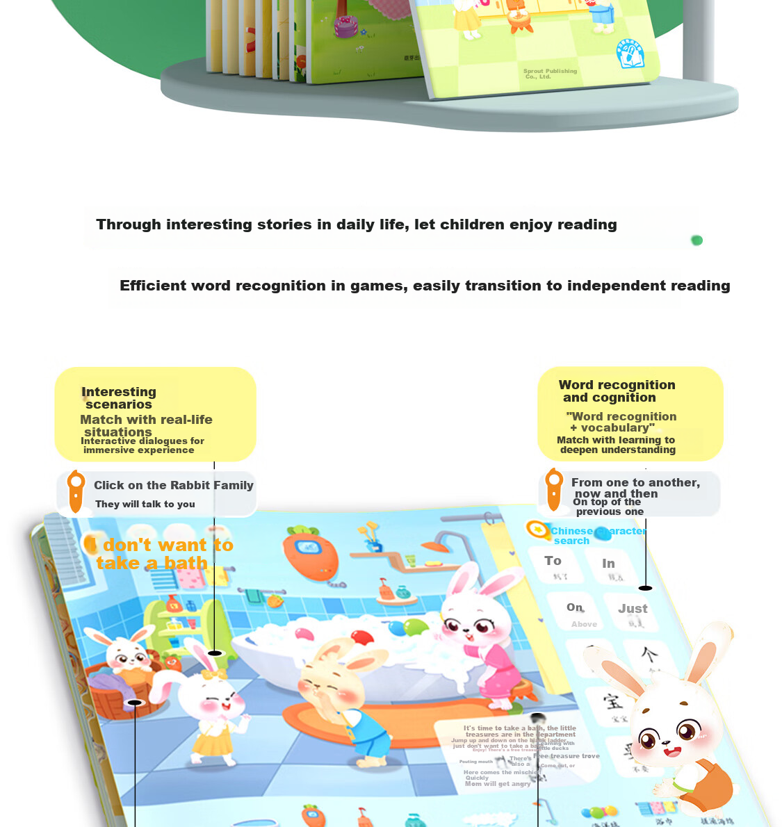 Hongen Rainbow Reading Pen, 32GB Bilingual Early Education, Birthday And Back-To Gift Toy for Boys And Girls Aged 3-6 5