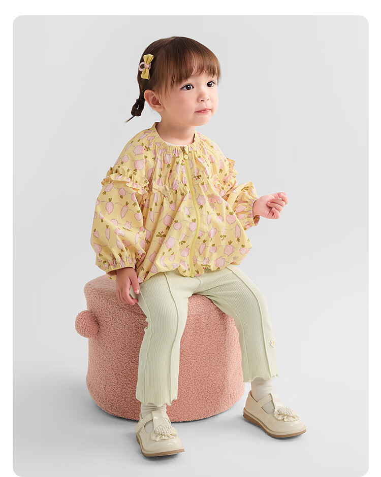 BALABALA Children's Outerwear, Girls' Coat, Puff Sleeve Top, Autumn Wear, Bow Tie Sweet Style, 209325105001 7