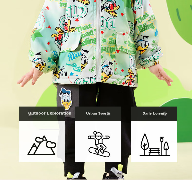 Disney Spring Autumn Kids Graffiti Minnie Hooded Jacket Comfortable Warm Windproof Coat Graffiti 110 15