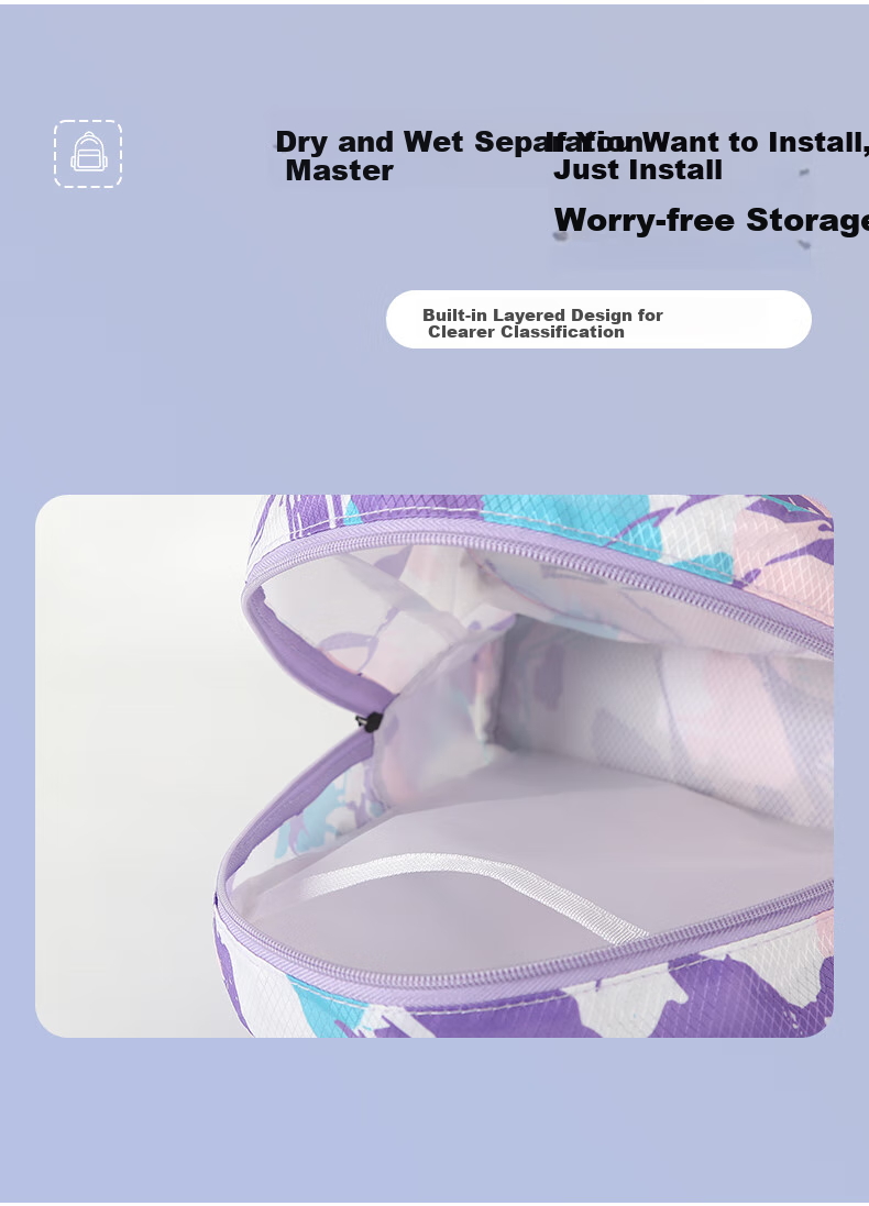 ERKE Children's Swim Bag with Wet And Dry Separation, Shoe Compartment, Waterproof Backpack for Boys And Girls, Universal Swimming Storage Bag 2