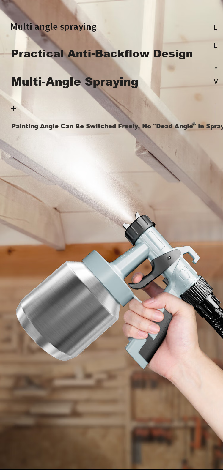 ValueMax Electric Spray Gun, Paint Sprayer for Latex Paint, Painting Tool, 1200W Detachable Spray Gun with High Atomizatio 5