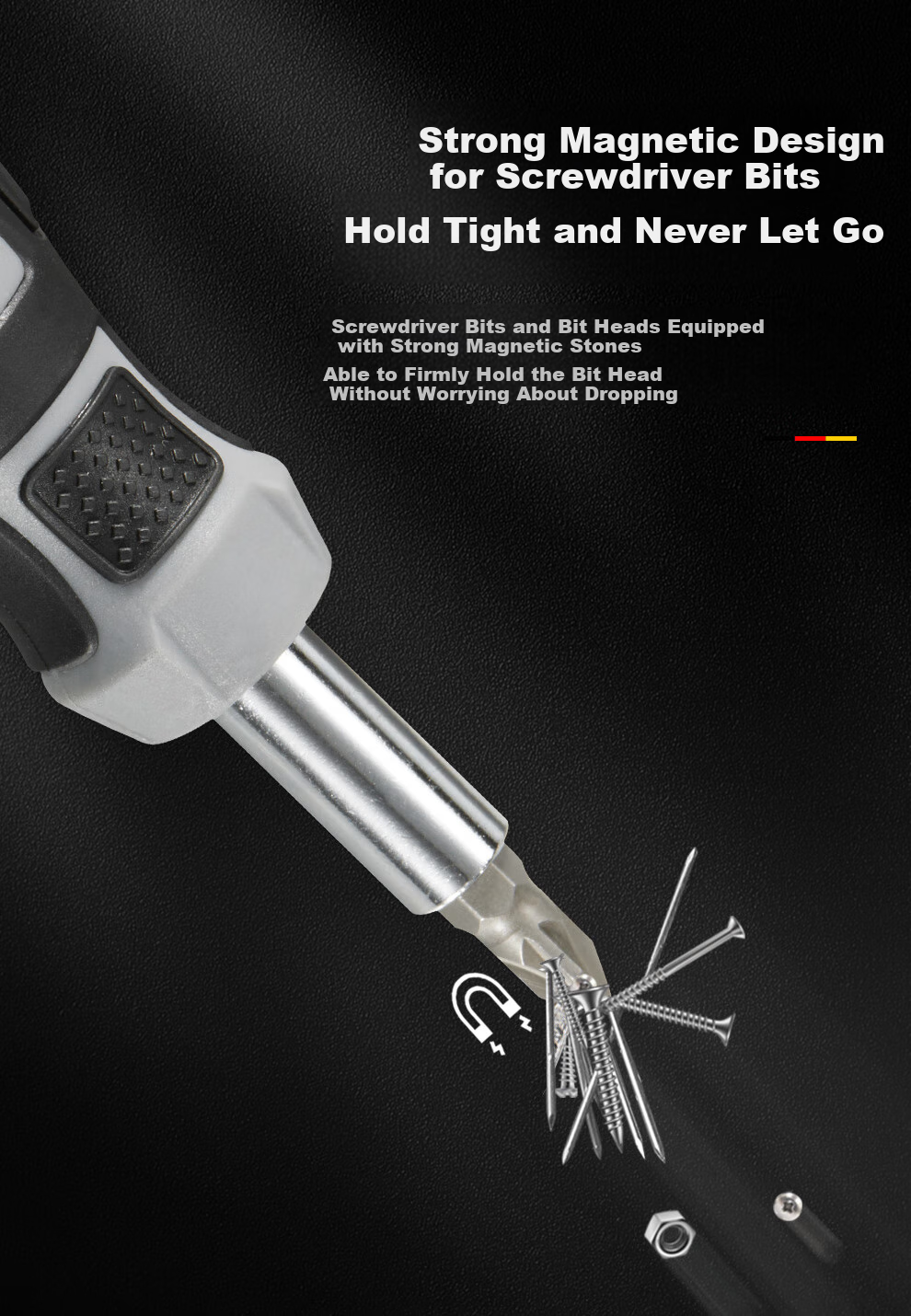 MASTERPROOF Ratchet Screwdriver Set, Multi-Functional Flathead And Phillips, Complete Kit with Quick Wrench, Small Fly Set, Hex Socket Set 9