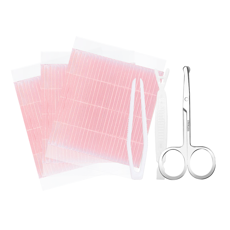 UPLUS Double Eyelid Fiber Strips 156pcs Invisible Seamless Double-Sided Nose Strips for Nose Wing Reduction and Eye Beautifying Stickers