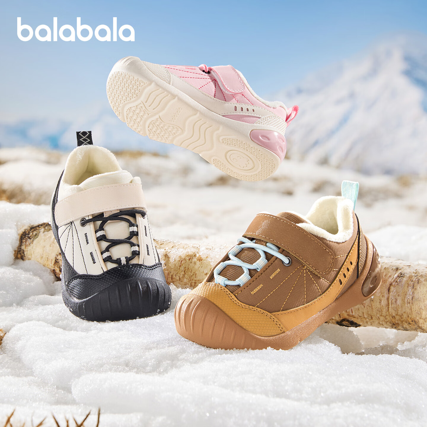 BALABALA Children's Shoes, Toddler Walking Shoes for Boys And Girls, Baby Footwear, 2025 New Autumn And Winter Outdoor Shoes, Fleece-Lined, Non-Slip