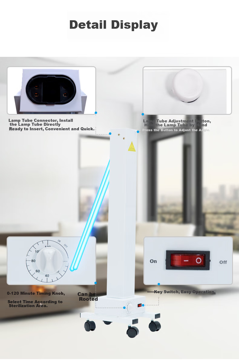 Yichen 650,000 Ultraviolet Disinfection Lamp for Cars, Kindergartens, Clinics, Factories, Sterilization, Mite Removal, Odor Elimination, Ozone Sterilization with Timer 12