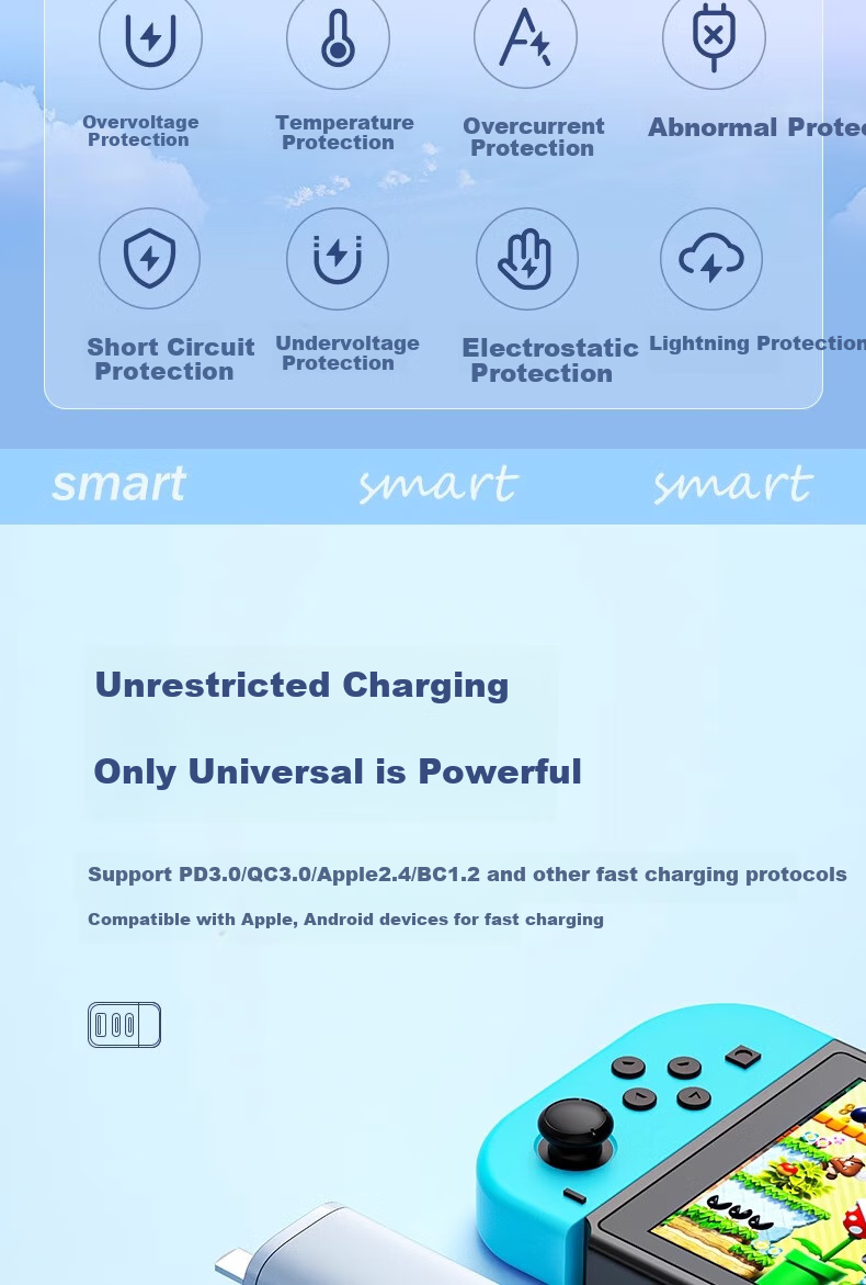 Nengshi 300W Multi-Port Charger with Digital Display, Type-C Fast Charging PD Compatible with Apple, Huawei, Xiaomi, Vivo, Honor, OPPO Phones, Universal Multi-Port Smart Plug USB Android Black 13
