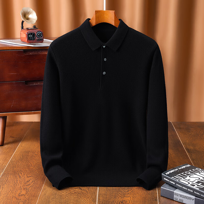 Antonio 600g Heavyweight Thickened 100% Wool Sweater Business Casual Men's Polo Shirt Autumn Winter Thick Knitwear