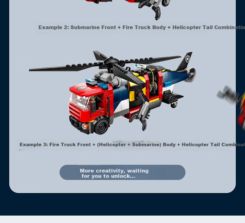 LEGO City 60462 Helicopter Fire Truck And Submarine Set, Boys And Girls Children's Toy Birthday Gift 5