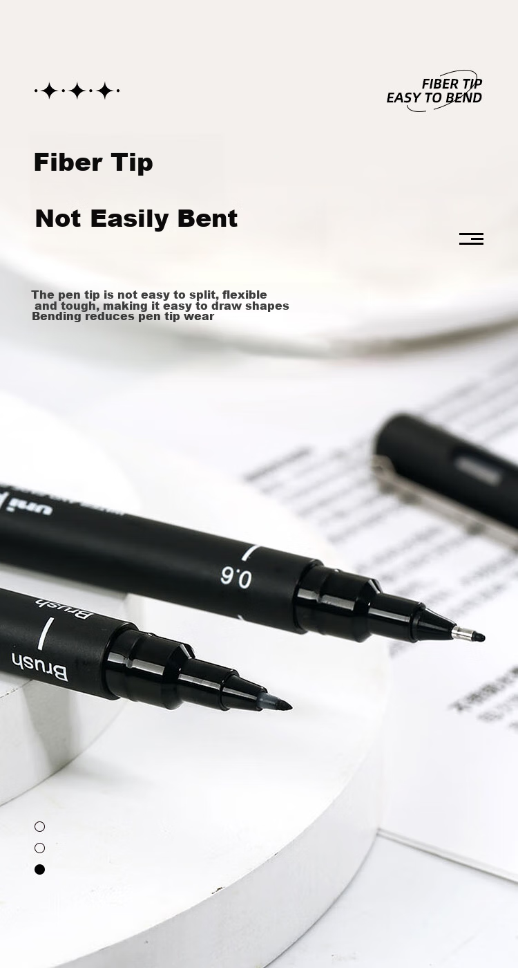 Uni Mitsubishi 0.1mm Water-Based Drawing Needle Pen, PIN-200 Art Design Outlining Pen, Black Handle with Blue Ink, Single Pe 4