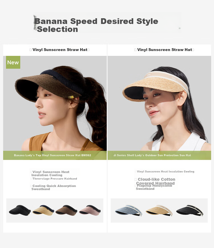Beneunder Sun Hat, Straw Hat, UV Protection Hat for Women, Sun Visor Cap, Black Gel BM562, Grass And Brow 1