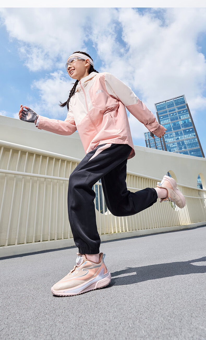 ERKE Kids Boys Girls Sports Shoes Children Dial Buckle Cushioning Running Shoes Microcrystalline White/Champion Blue Size 37 6