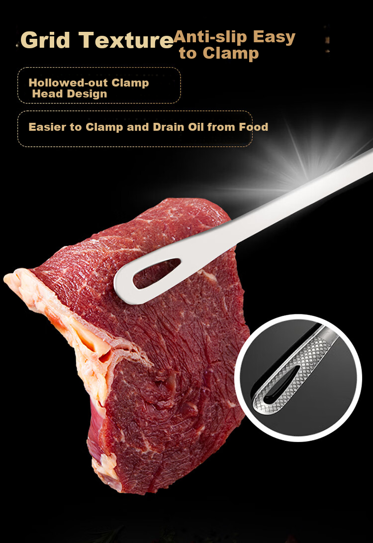 BJ Stainless Steel Barbecue Tongs Set of Three, Steak And Meat Tongs, Kitchen Utensils, Barbecue Scissors, Food Clamps Set 7