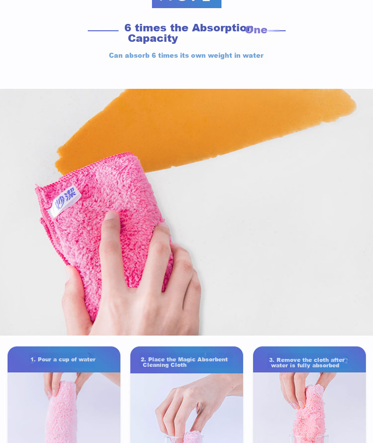 MIAOJIE Magic Cleaning Cloth, 30*30cm, 3-Pack, Bathroom Wiping Cloth, Kitchen Household Essential, Absorbs More Water 3