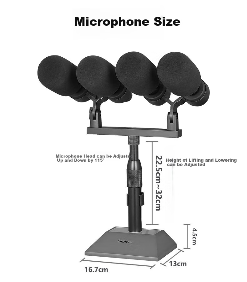 Shuledi QA-700 Domestic Dual-Head Wired Conference Floor Microphone, Podium Host Chorus Microphone for Lectern, Specialized for Mixing Console Audio System, High-End for Schools, Factories, And Government Use 15