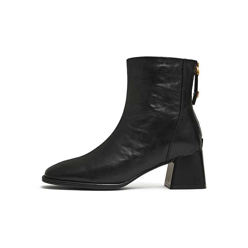 TEENMIX Black Simple Elegant Fashion Ankle Boots for Women, Size 39, New Arrival