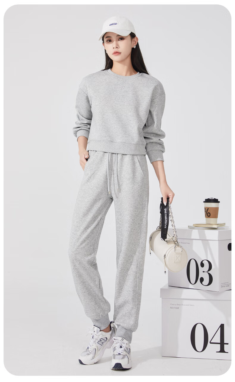 MJ STYLE Women's Fleece-Lined Ribbed Cuffed Pants 2026 Winter New Thickened Warm Slim Fit Durable Casual Trousers 2