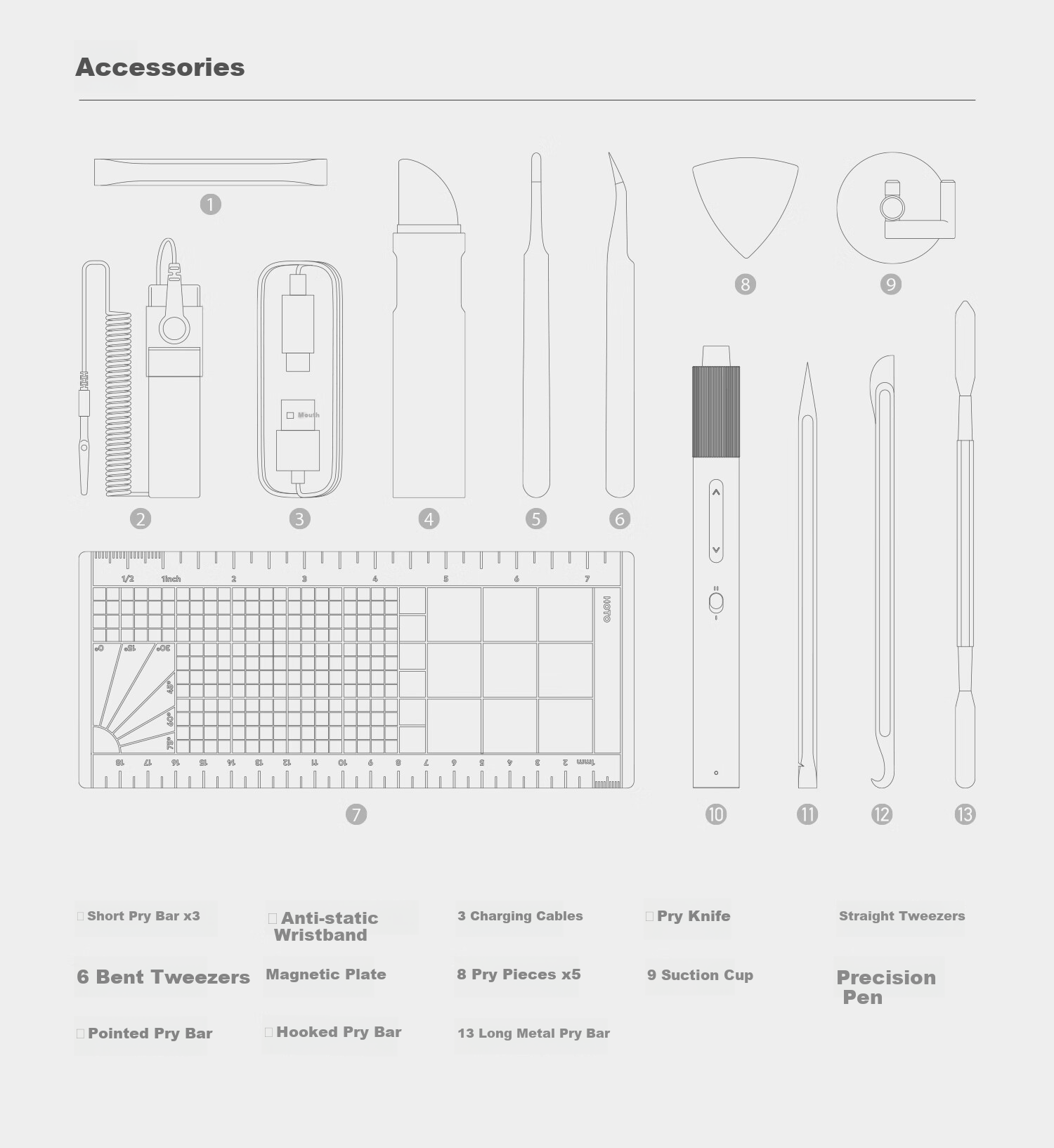 HOTO Electric Screwdriver Set, Household Toolbox, Precision Equipment Repair, Portable Laptop And Phone Repair Tools, Complete Set 12