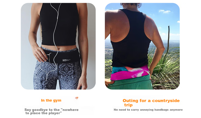 Flipbelt [Magic Tape Zipper Style] Men's And Women's Sports Running Waist Pack Belt Marathon Gear, Black, Adjustable Versio 36